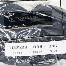 Vintage 90s Victoria's Secret Taylor Stretch Satin Bra Black 38C NOS Sealed 1996