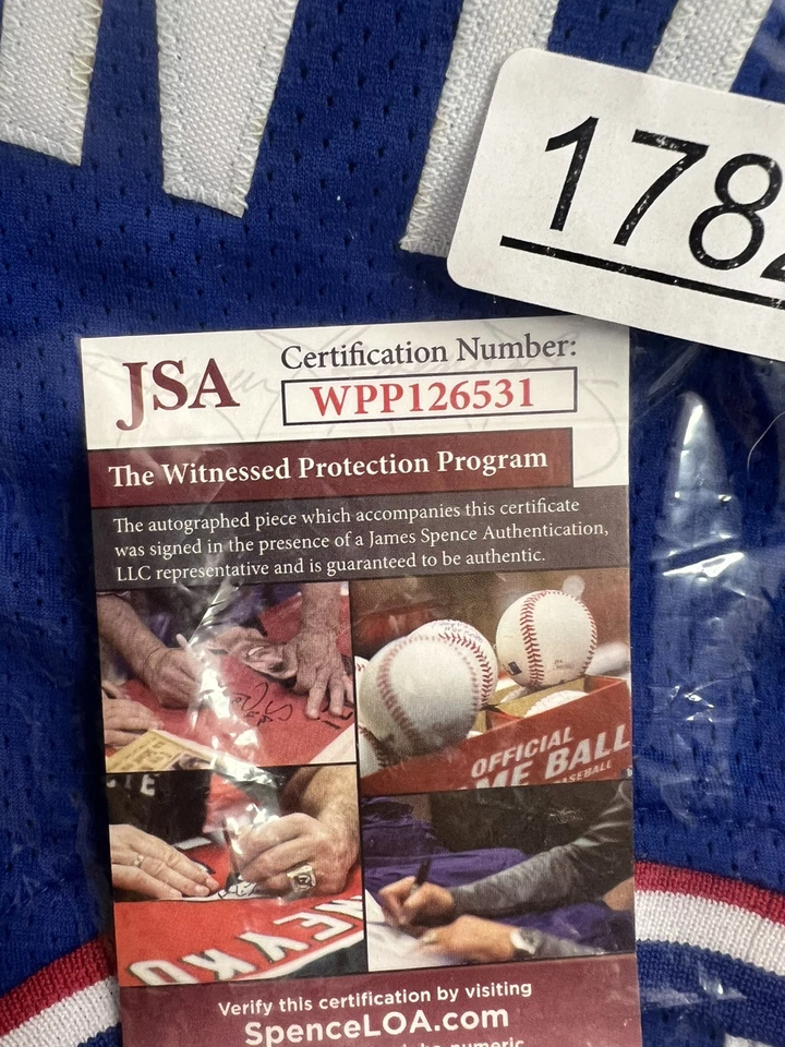 朱利叶斯·欧文费城 76 人队签名亲笔签名定制球衣 JSA 见证人 — 第 4/4 张图片