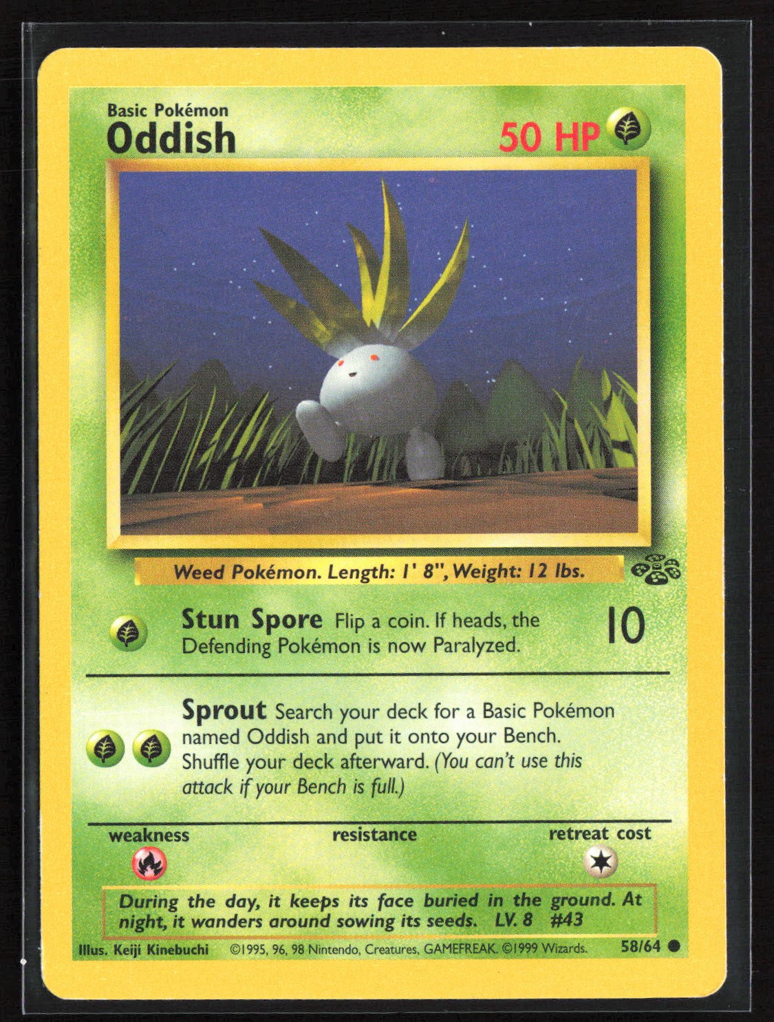 Pokemon TCG - Oddish Unlimited Common Jungle 58/64 MP