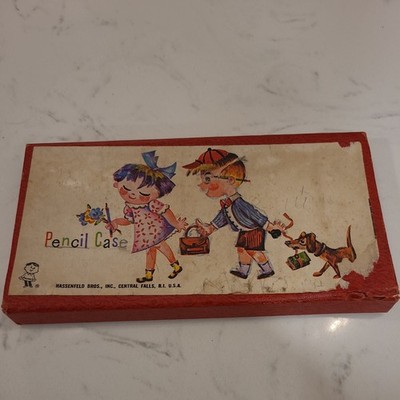 VINTAGE HASSENFELD SCHOOL PENCIL BOX CASE - hasbro