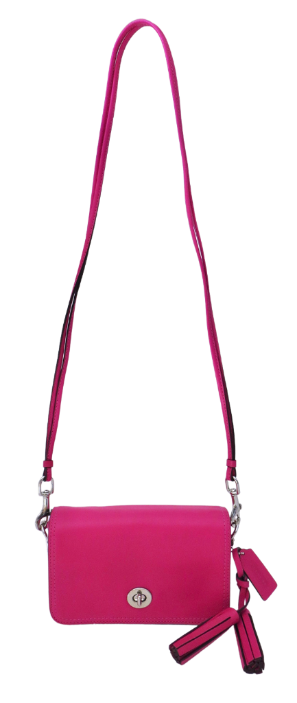 New NWT Coach Legacy Leather Fuchsia Pink Penny Crossbody Purse