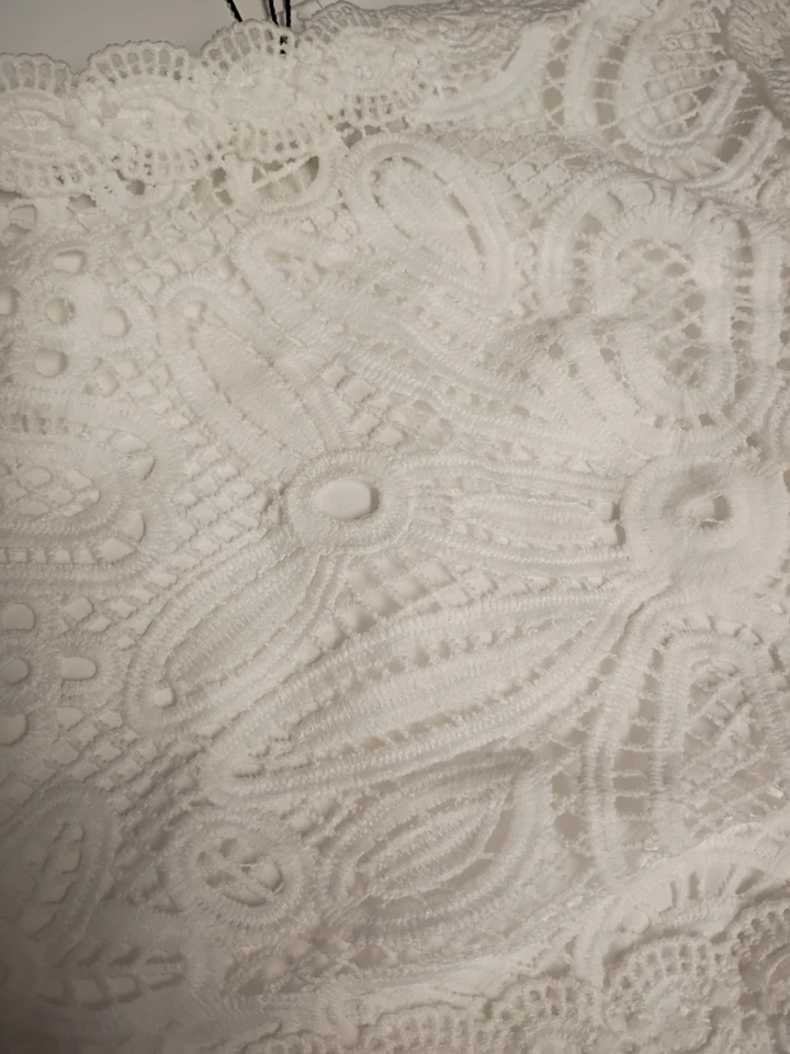 4-й и безрассудный размер маленький женщин Mae Майка без рукавов кружева блузка белый - Изображение 3 из 4