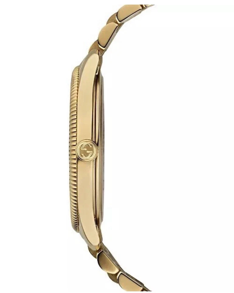 GUCCI G-TIMELESS 36MM GOLD PVD SILVER DIAL SLIM UNISEX WATCH YA1264155 - Image 2 of 3