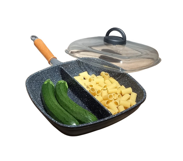 Padella Doppia Cottura 28 cm con Manico Removibile Antiaderente