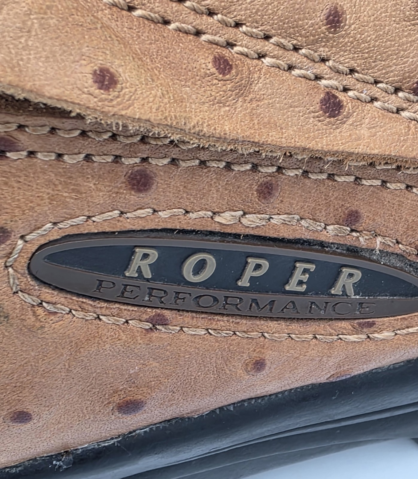 Roper Men's 9 Leather Performance Slip-On Ostrich… - image 10