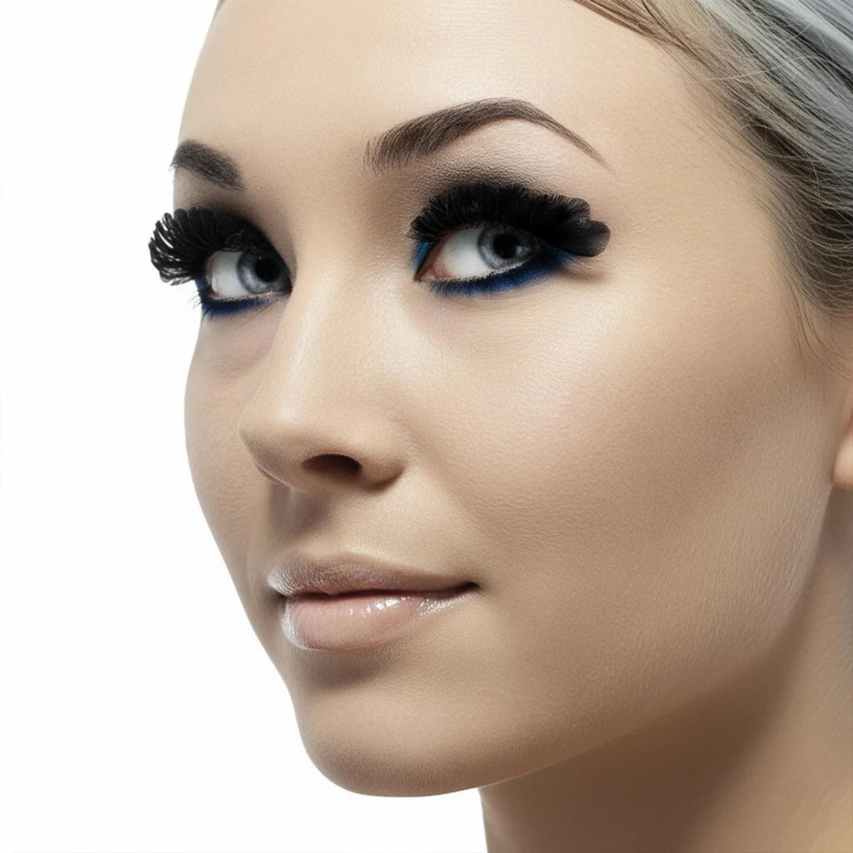 Fantasia adulta de cílios de penas pretas - Imagem 2 de 4