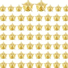 Gold Star Badge Lapel / Hat / Cap Pins. 12 Pcs. DIY Hat and Cap Decorations 
