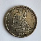 Silver Coin HALF DOLLAR • Seated Liberty • 1843 VF/VF+