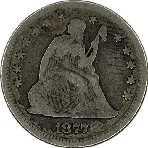 1877 Seated Liberty Silver Quarter in a SAFLIP® - Good-