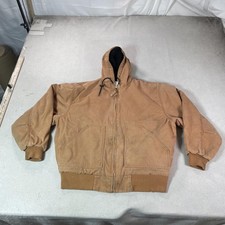 Walls Chore Jacket Mens XL Brown Canvas Work Wear Hooded Insulated W35203L BW