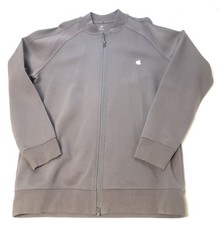 Apple Employee Jacket L Gray Zip Knit Track Varsity Zip up Small Logo