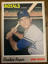 KANSAS CITY ROYALS: Cookie Rojas Custom Modern 1970 Style Art Card