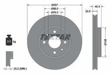 2x TEXTAR Bremsscheibe Vorderachse u.a. für ALFA ROMEO, CHRYSLER, CITROËN, FIAT