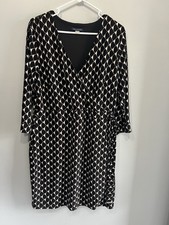 Tommy Hilfiger Black and White Patterned Dress. Size 14