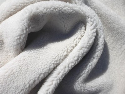 Merino sheepskin shearling leather hide Off White  Short Thick Curly Plush Hair
