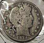 1914-S  (.3617 OZ SILVER) Barber Silver Half Dollar  * GREAT WAY TO BUY SILVER *