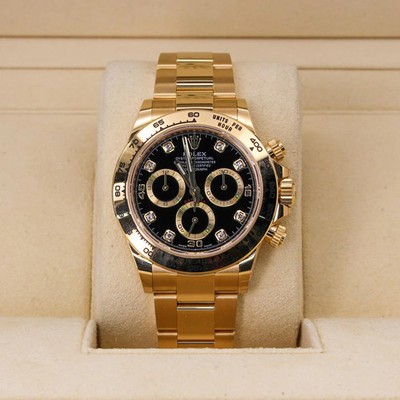 Rolex Cosmograph Daytona 116508 Black Diamond Dial Oyster Bracelet Yellow Gold