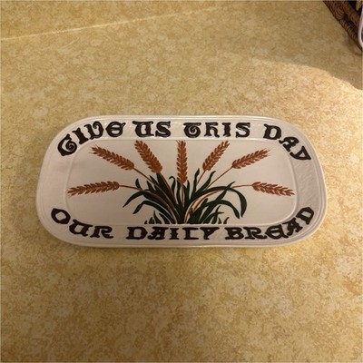 Holland Mold 1971 Handmade Christian Plate 'Give Us This Day Our Daily Bread'