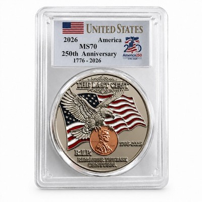 USA 250th Anniversary Coin Collectible USA Jubiläum 3D Sammlermünze - 45mm