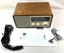 Sangean WR-11 Wood Cabinet AM/FM Table Top Analog Radio Wooden Walnut Case WORKS