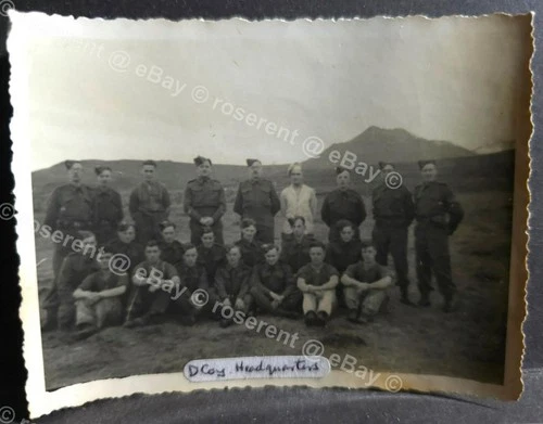 WW2 Iceland - British Soldiers  D Coy , Headquarters   photo 10 by 8cm