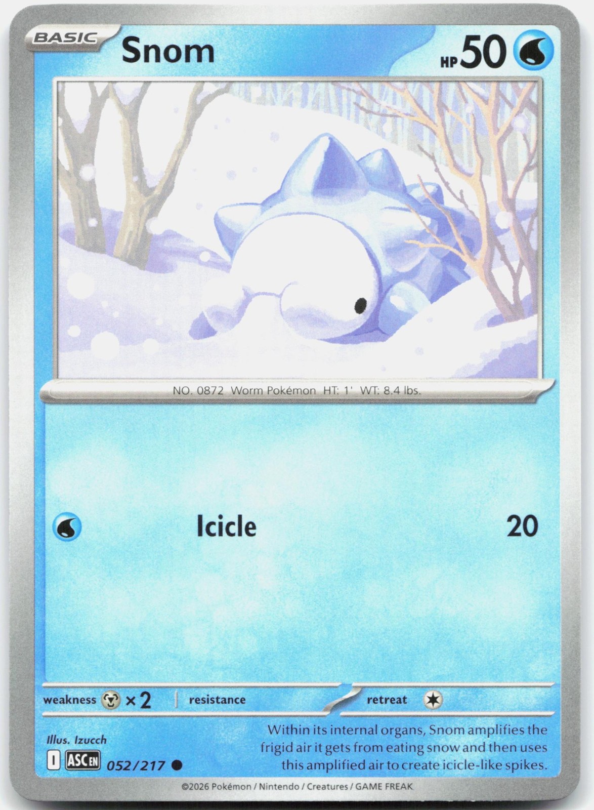 Snom Common ME: Ascended Heroes 052/217 NM/M Pokemon