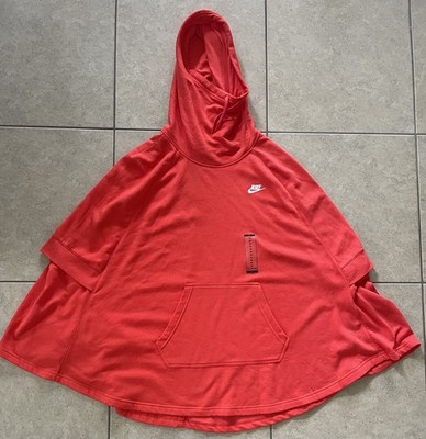 Brand New Nike Tech Fleece Hooded Cape Poncho Adult XL Red Sportswear