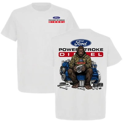Bigfoot Ford Power Stroke Diesel T-Shirt Funny Sasquatch Mechanic Tee