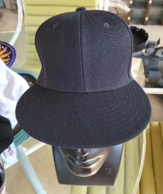 Solid Black fabric CHOK LIDS USA Flat Bill Visor Classic Snapback Baseball  Cap