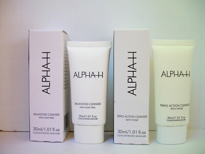 Alpha H TRIPLE ACTION CLEANSER w/Thyme + BALANCING Face Cleanser w/ Aloe LOT
