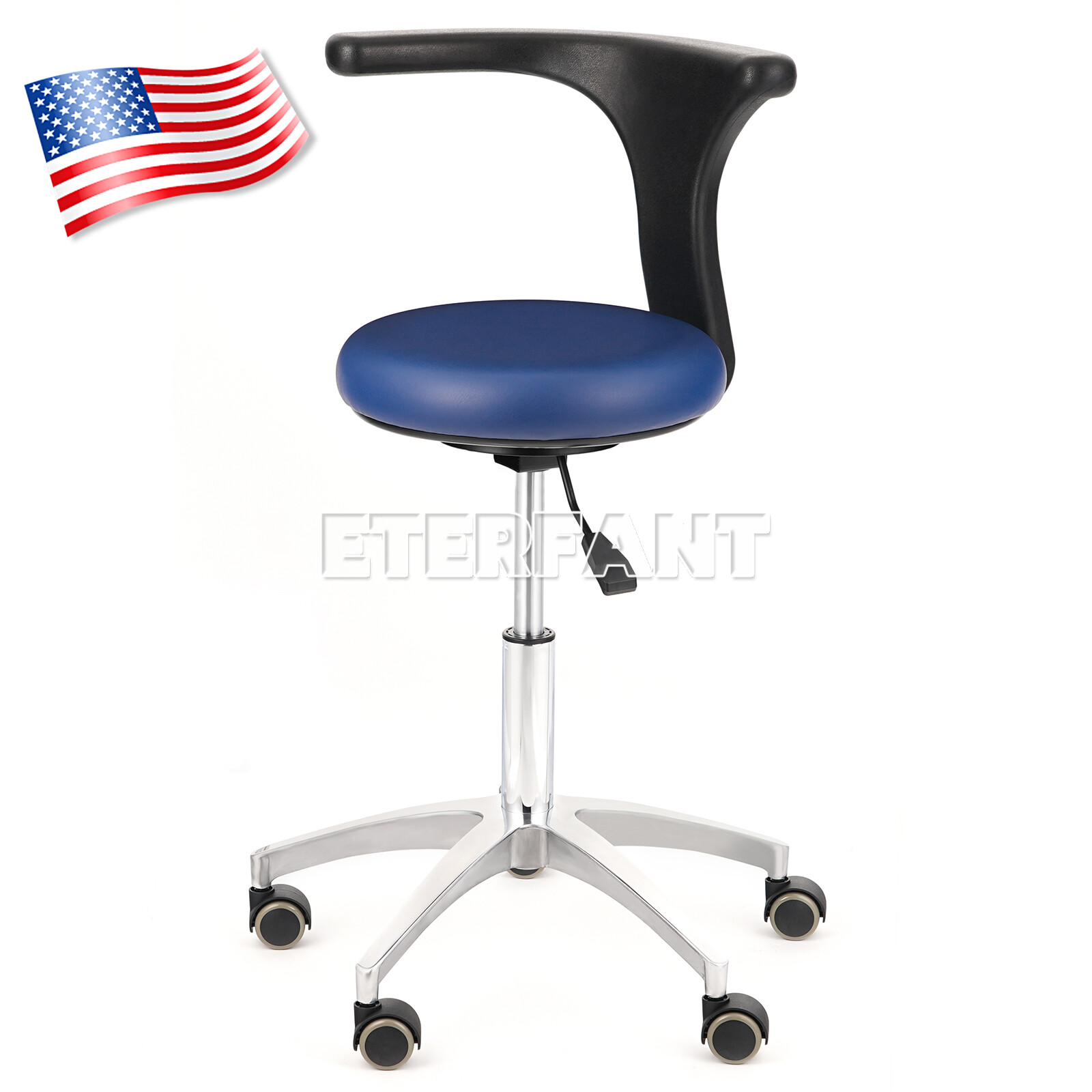 ETERFANT Dental Doctor Assistant Stool Mobile Chair PU Leather Adjustable Height