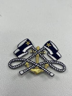 Small GOLDEN SHIP ANCHOR NAUTICAL FLAGS Patch T068
