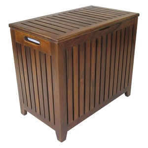 Teak Wooden Laundry Hamper Bed Bath Room Closet Clothes Storage Liner Bag Decor 789971535208 Ebay