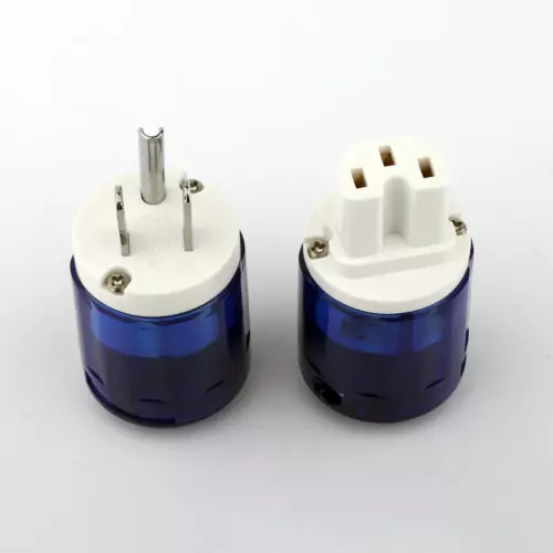 Paar Gold/Rhodiniert US AC Audio Netzstecker IEC C15 HiFi Stromkabel Stecker - Bild 27 von 31