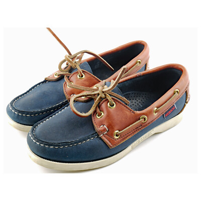 Original SEBAGO DOCKSIDES Spinnaker Boat Shoes 5M Brown Blue  display picture 1