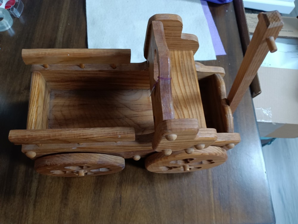 Antique Wagon Planter Cart Handmade Doll Toy Wood Tabletop Farmhouse