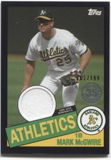 2020 Topps Series 1 MARK McGWIRE 1985 Topps Baseball Relic -BLACK Parallel /199