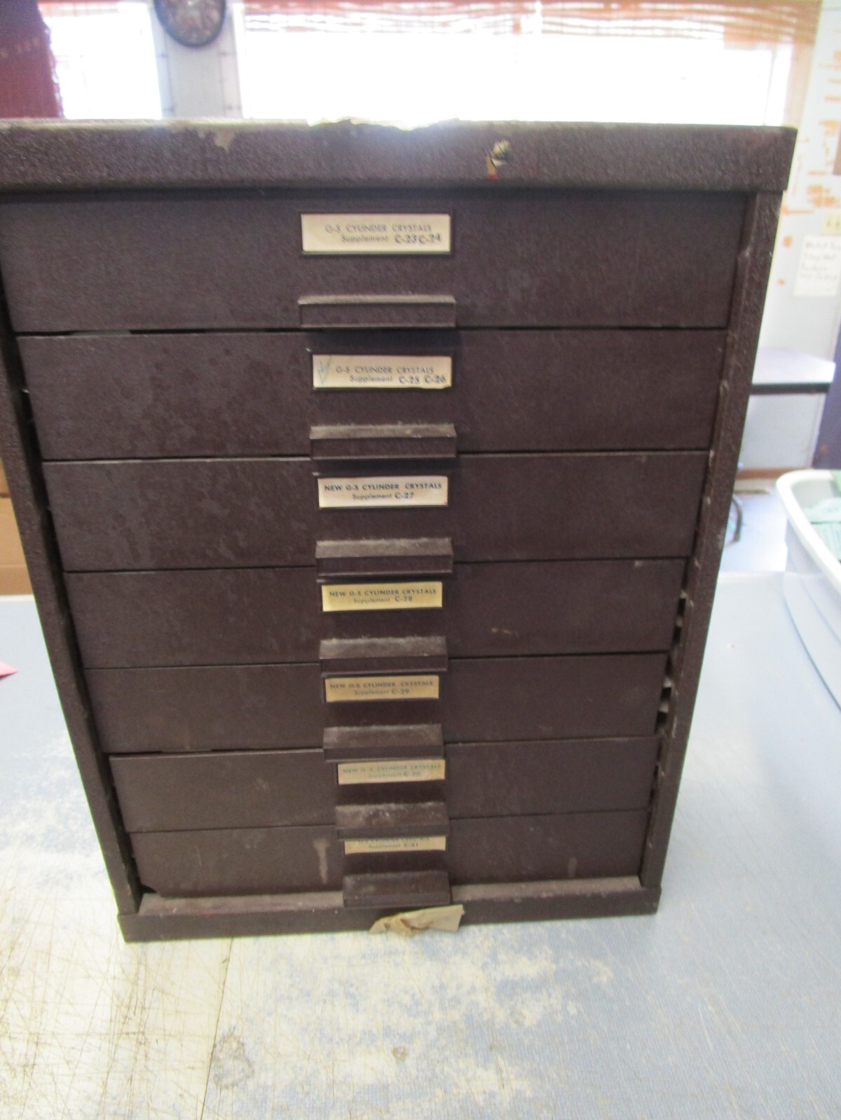 Vintage G&S Crystal Metal 7 Drawer Watch Parts Watchmaker