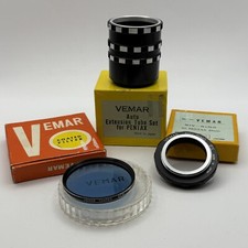 Vintage Vemar Lot Auto Extension Tube Set Pentax Camera, Coated Filter, RIV Ring