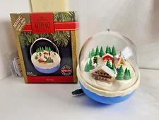 Hallmark Keepsake 1991 Magic Ski Trip Light and Motion Ornament Works Great!!!
