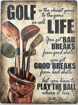 FREE SHIPPING! BUY /make OFFER B4 it s SOLD! Golf clubs life 12x16 TIN SIGN Bx2