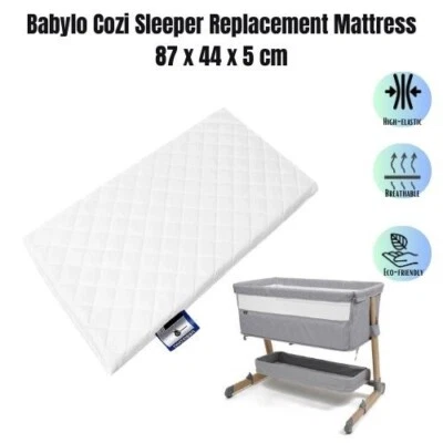 Babylo Cozi Sleeper Compatible Foam Mattress 87x44x5cm for Bedside Travel Cot