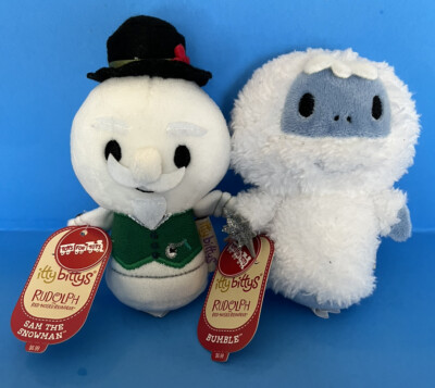 Bumble Rudolph Red Nosed Reindeer & Sam Snowman Hallmark Plush Set Of 2~NWT