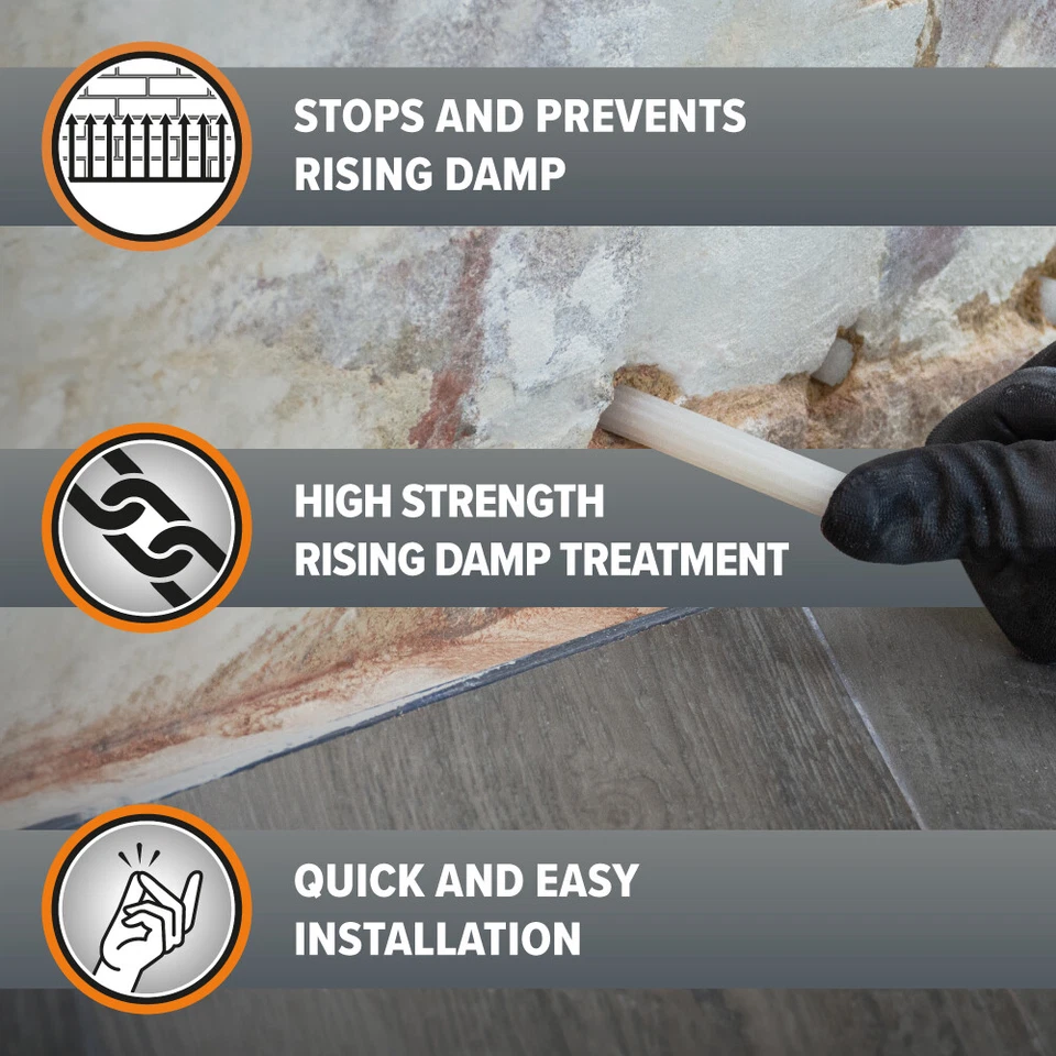 Dryrod Damp Proofing Rods DPC – Wall Rising Damp Course Treatment – BBA Approved - Image 2 of 4