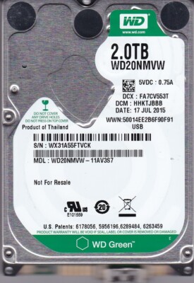 WD20NMVW-11AV3S7 dcm: HHKTJBBB sn: WX31A5 2015 2TB USB 3.0 2.5'' WESTERN DIGITAL
