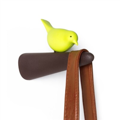 Wandhaken Picky Sparrow Qualy Haken Spatz Vogel Grün Halter Wandhalter