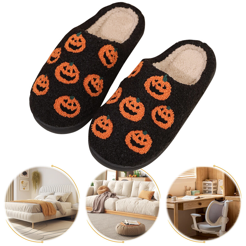 APL Pantofole Zucca Halloween Comode Soffici Coppia Pantofole per Camera da Letto Interno