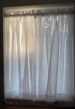 Sheer Curtains White 45 Inch Length, Rod Pocket Voile Drapes for Any Room NEW