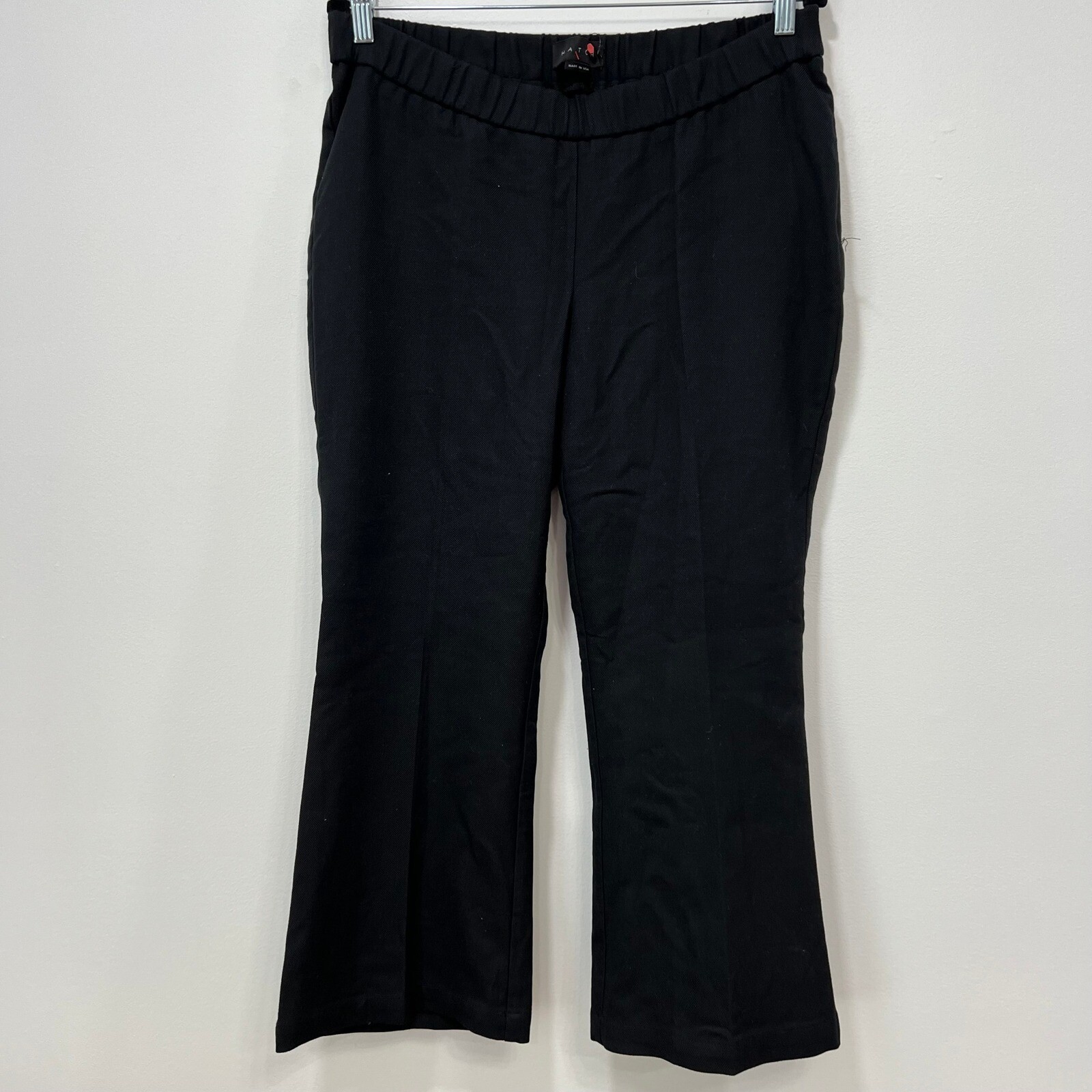 HATCH Womens Maternity Pants Black Wide Flare Leg size 2 Stretch Pull On