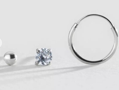 Revere Sterling Silver Ball and Hoop Earring SET**IDEAL FOR GIFTS